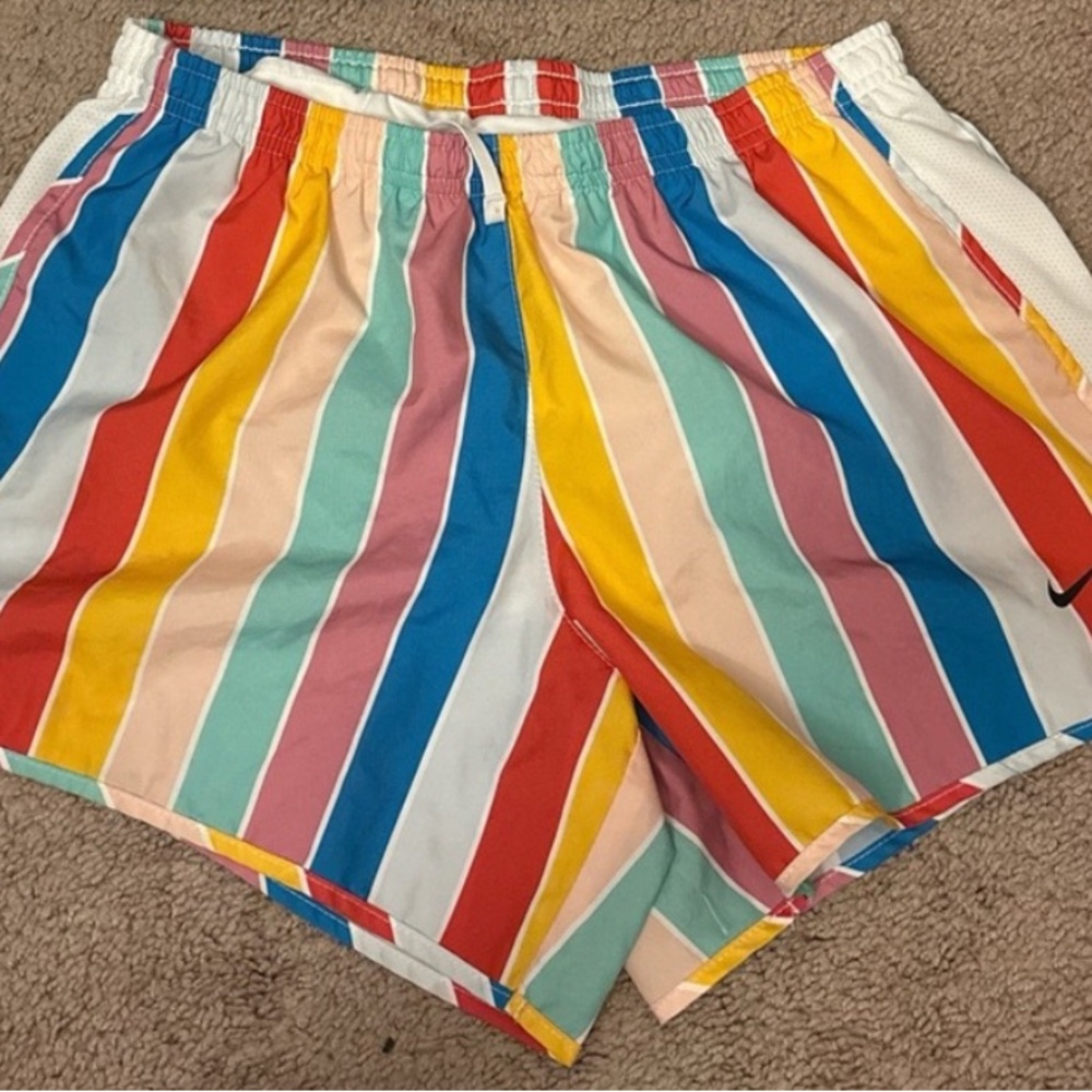 Nike Kids Multicolor Striped Athletic Shorts